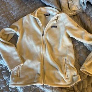 Women’s PATAGONIA Off White Cream Jacket, Size Large Rn 51884 Polyester